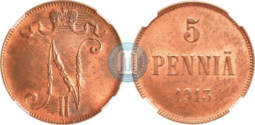 Picture 5 pennia 1913 year  