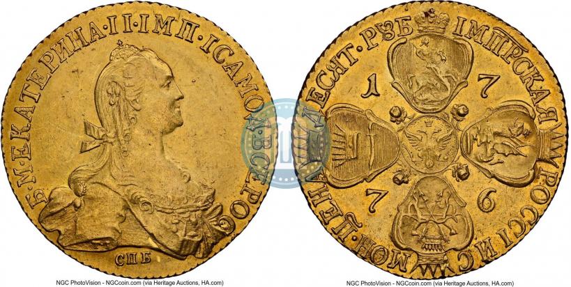 Picture 10 roubles 1776 year СПБ 