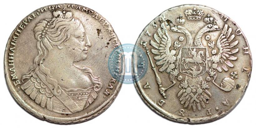 Фото 1 рубль 1734 года  "Тип 1735 года"
