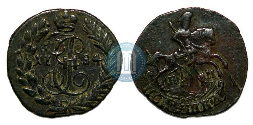 Фото Полушка 1784 года КМ 