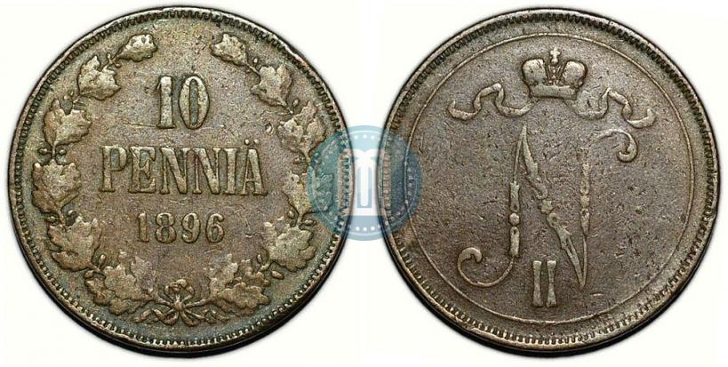 Picture 10 pennia 1896 year  