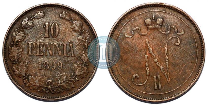 Фото 10 пенни 1899 года  