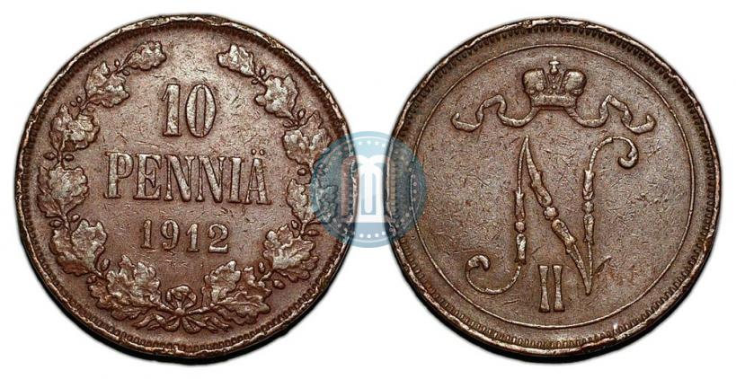 Picture 10 pennia 1912 year  