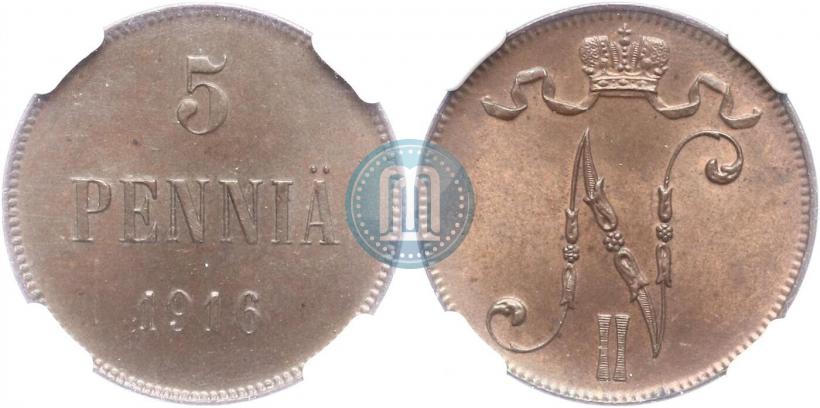 Picture 5 pennia 1916 year  
