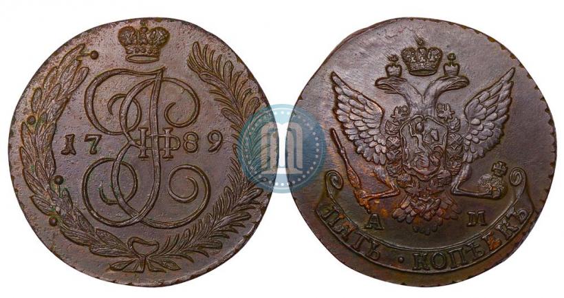 Picture 5 kopecks 1789 year АМ 