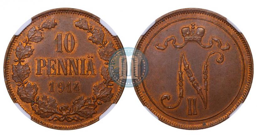 Picture 10 pennia 1914 year  