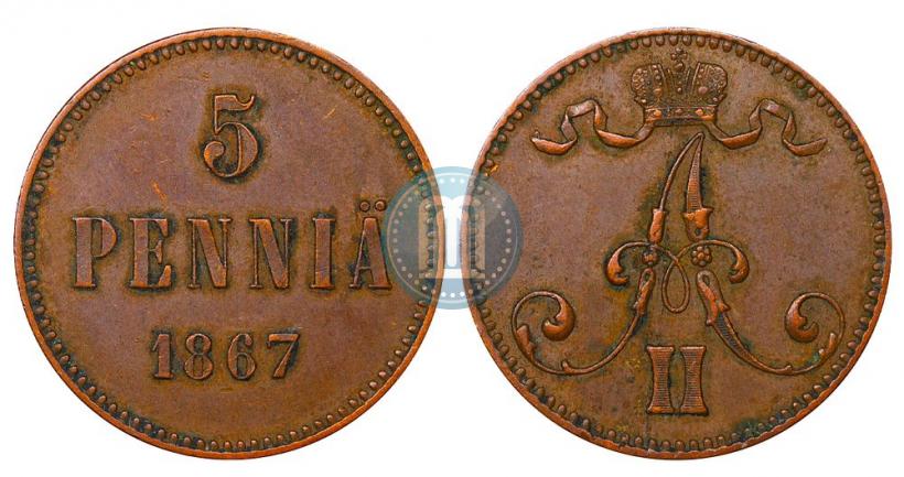 Фото 5 пенни 1867 года  