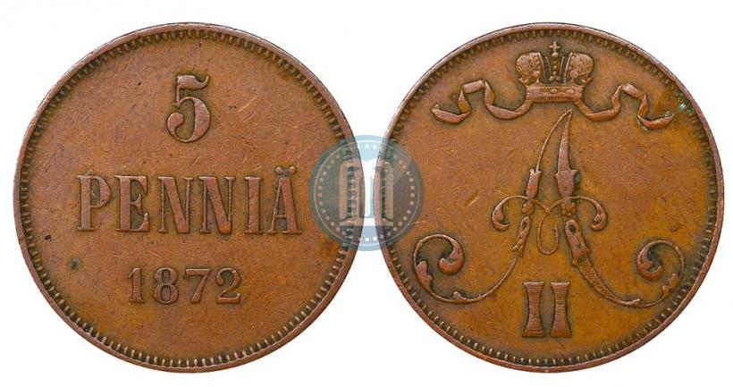 Фото 5 пенни 1872 года  