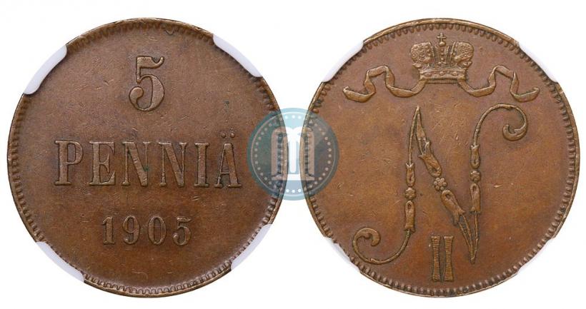 Picture 5 pennia 1905 year  