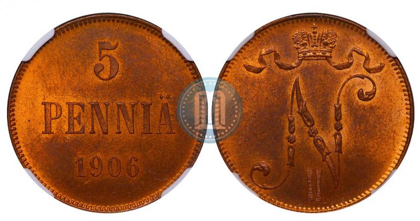 Picture 5 pennia 1906 year  