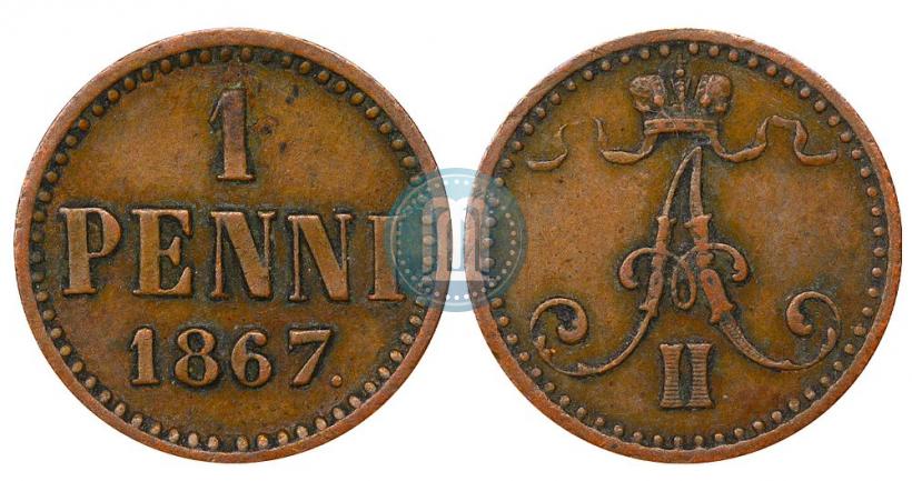 Picture 1 penni 1867 year  