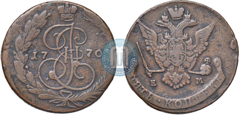 Picture 5 kopecks 1770 year ЕМ 