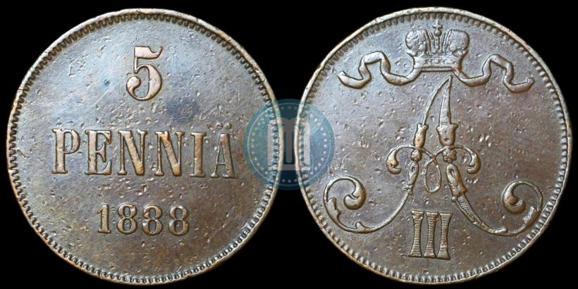 Фото 5 пенни 1888 года  