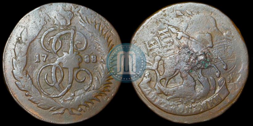 Фото 2 копейки 1788 года ММ 