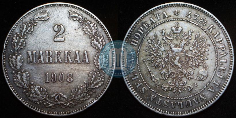 Picture 2 markkaa 1908 year L 