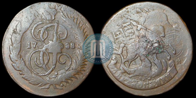 Фото 2 копейки 1788 года ММ 