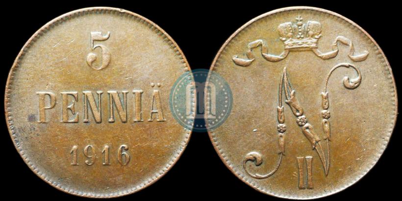 Picture 5 pennia 1916 year  