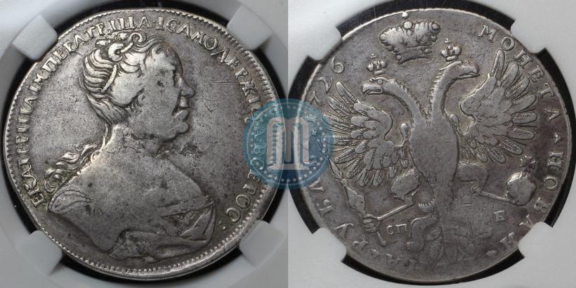 Picture 1 rouble 1726 year СПБ "Petersburg type, portrait turned to the right"