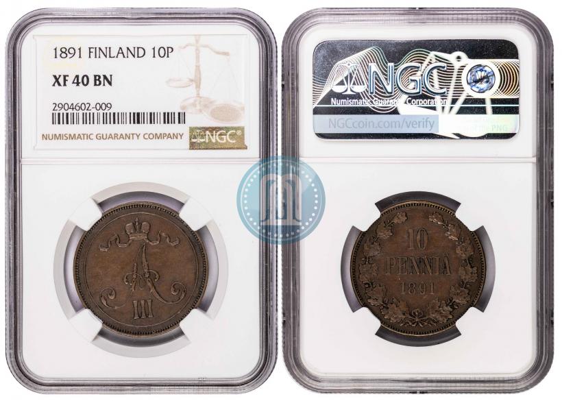 Picture 10 pennia 1891 year  