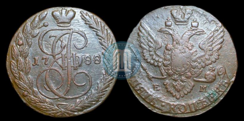 Picture 5 kopecks 1788 year ЕМ 