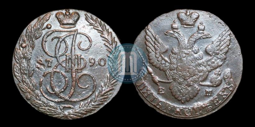 Picture 5 kopecks 1790 year ЕМ 