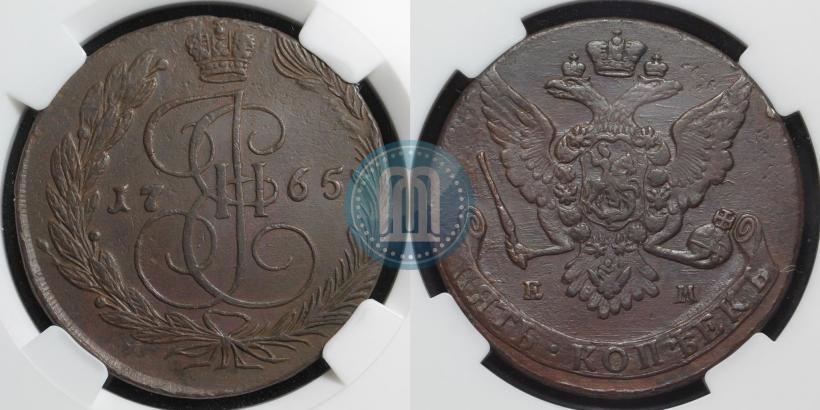 Picture 5 kopecks 1765 year ЕМ 