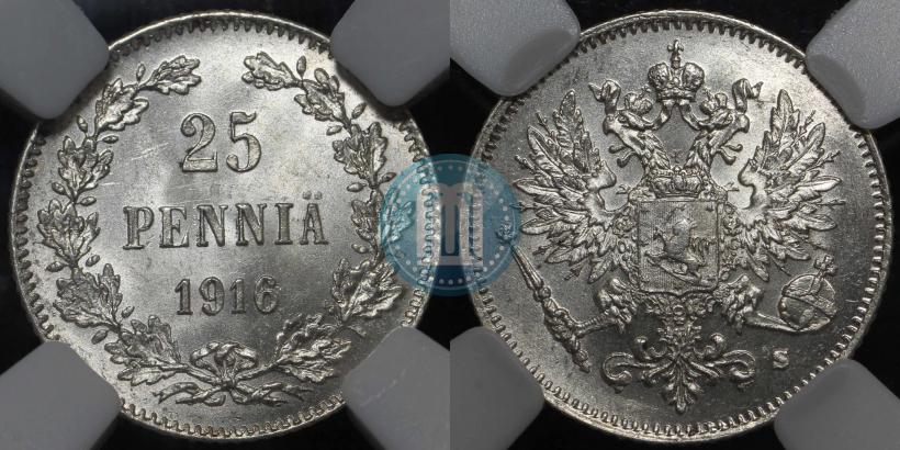 Фото 25 пенни 1916 года S 