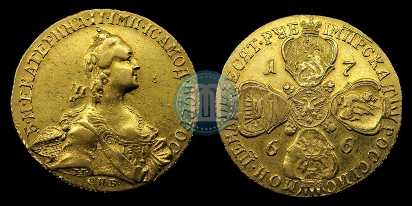 Picture 10 roubles 1766 year СПБ 