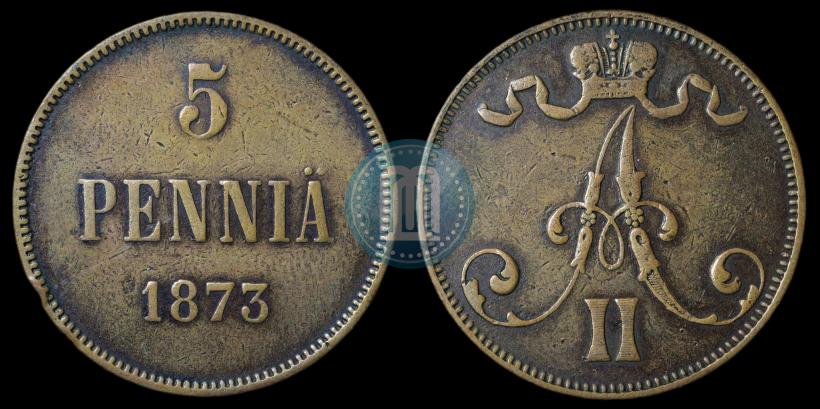 Фото 5 пенни 1873 года  