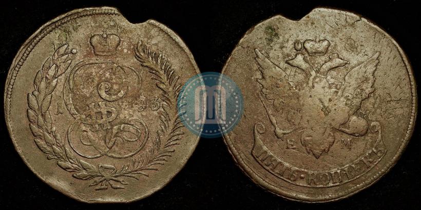 Фото 5 копеек 1793 года ЕМ "Павловский перечекан"