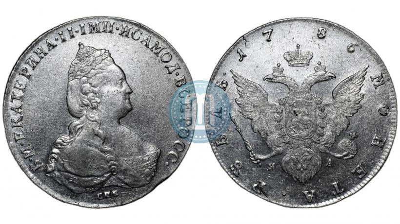 Фото 1 рубль 1786 года СПБ-ЯА 