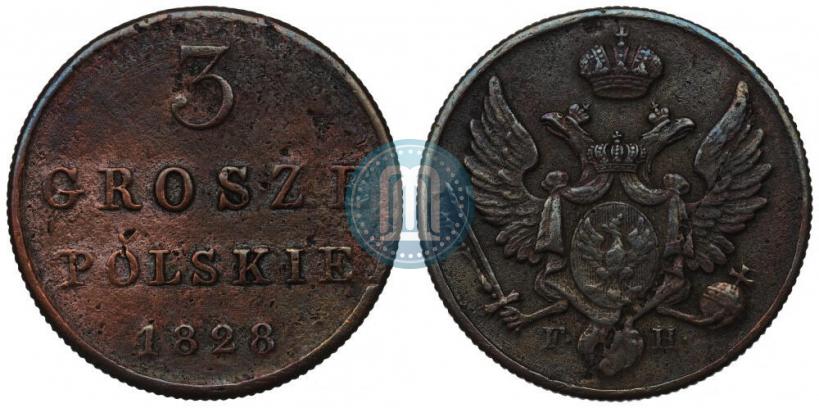 Фото 3 гроша 1828 года FH 