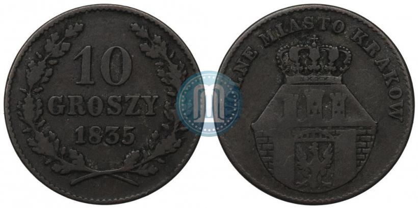 Picture 10 groszy 1835 year  "Free city of Kraków"