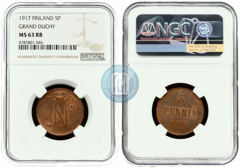 Picture 5 pennia 1917 year  