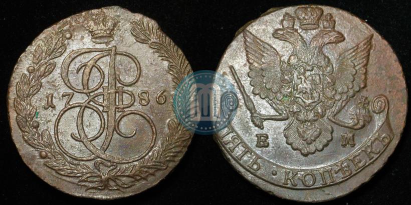 Фото 5 копеек 1786 года ЕМ 