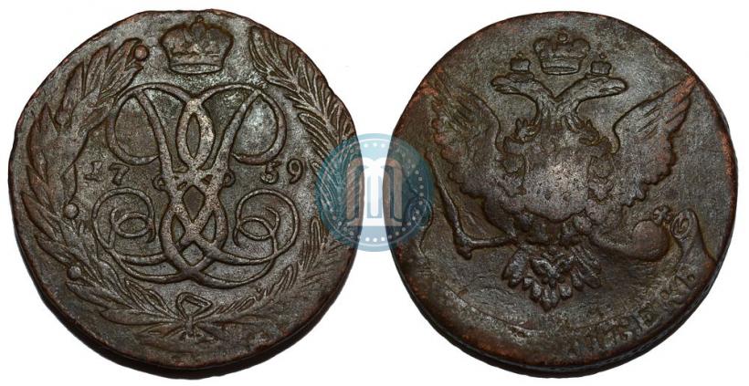 Picture 5 kopecks 1759 year  