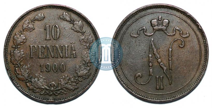 Picture 10 pennia 1900 year  