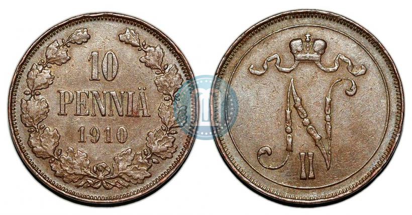 Picture 10 pennia 1910 year  