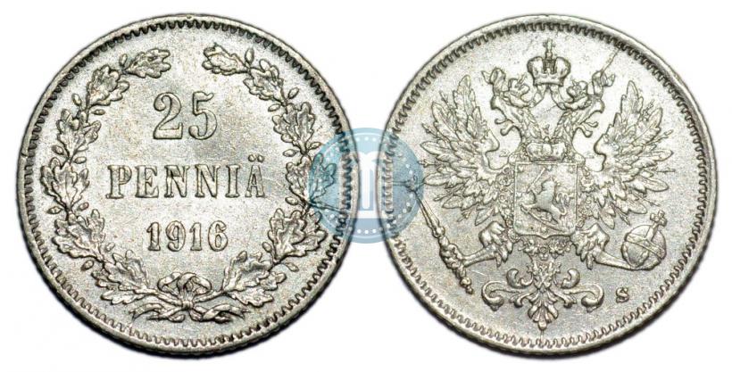 Picture 25 pennia 1916 year S 