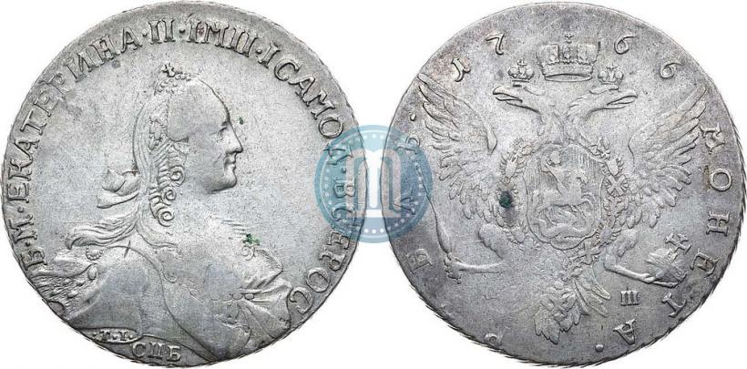 Picture 1 rouble 1766 year СПБ-АШ-Т.I. 