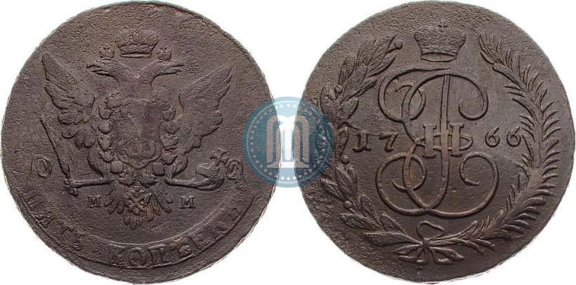 Picture 5 kopecks 1766 year ММ 