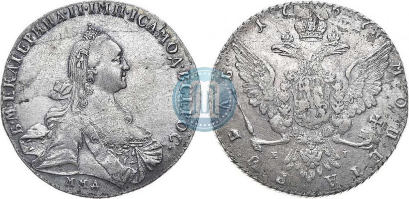 Фото 1 рубль 1767 года ММД-EI 