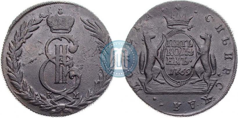 Picture 5 kopecks 1769 year КМ 
