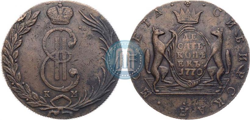 Фото 10 копеек 1770 года КМ 