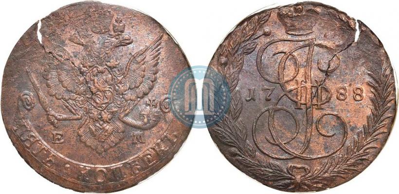 Picture 5 kopecks 1788 year ЕМ 