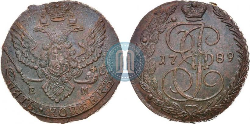 Picture 5 kopecks 1789 year ЕМ 
