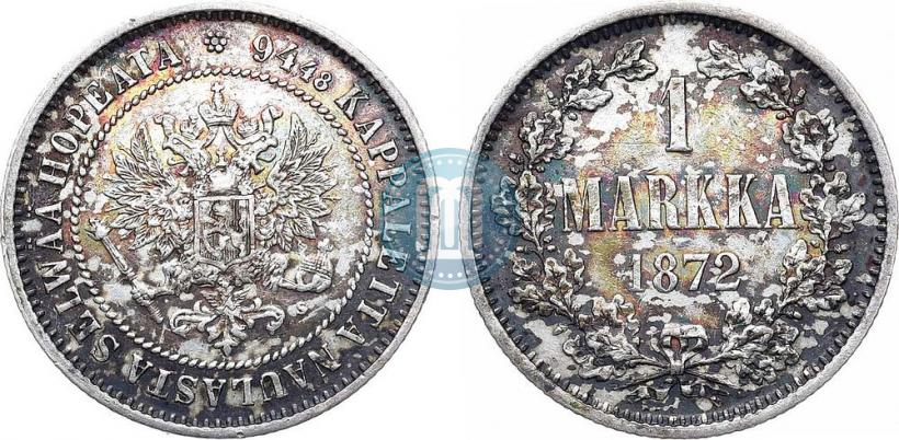 Picture 1 markka 1872 year S 