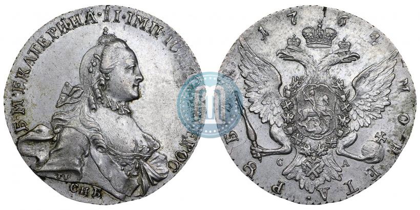 Picture 1 rouble 1764 year СПБ-СА 