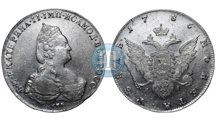 Picture 1 rouble 1786 year СПБ-ЯА 