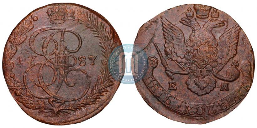 Фото 5 копеек 1787 года ЕМ 